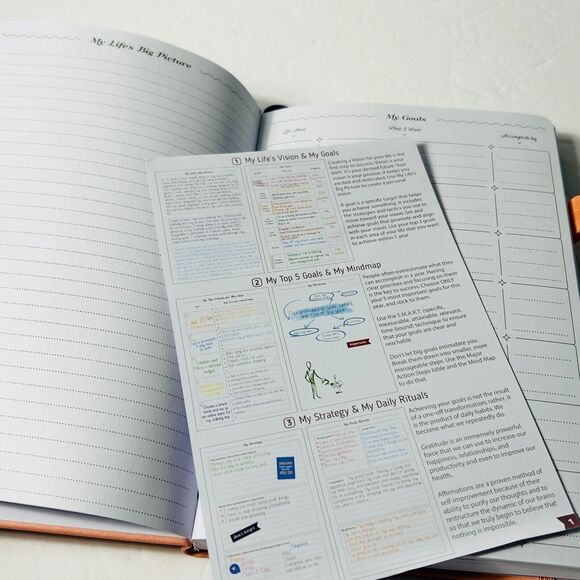 Go Girl Planner Peach Pink Undated Weekly Monthly 1 Year A5 Hardcover Goals NEW - Picture 4 of 7